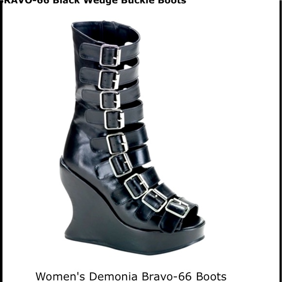 ISO in search of Demonia Bravo 66 Sandal Wedge Boots size 11 or 12 ISO - Picture 4 of 4